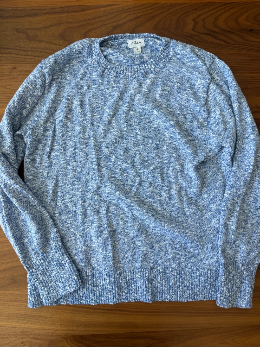J. Crew ladies Heathered Light Blue Crewneck Sweater small